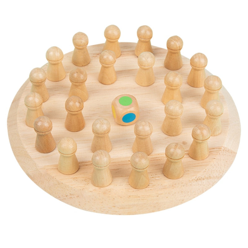 Wooden Chess Memory Match Game